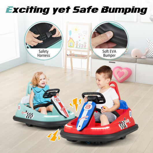 6V kids Ride-on Bumper Car with 360 Spinning and Dual Motors-Green