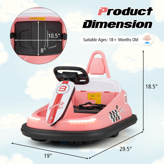 6V kids Ride-on Bumper Car with 360 Spinning and Dual Motors-Green