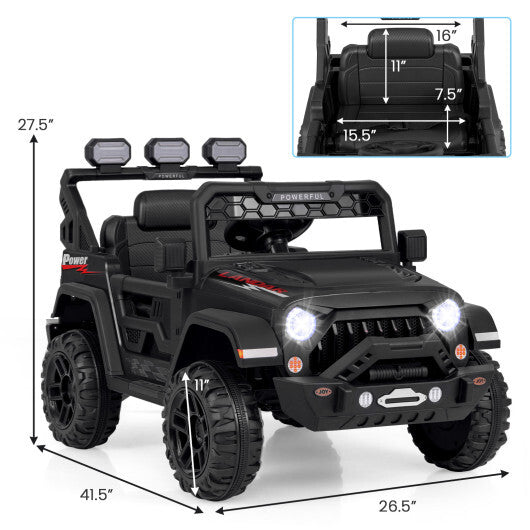 12V Electric Kids Ride on Truck with Remote Control and Music-Pink