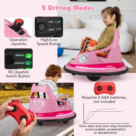 12V Kids Ride On Bumper Car with Remote Control and Dual Joysticks-Blue