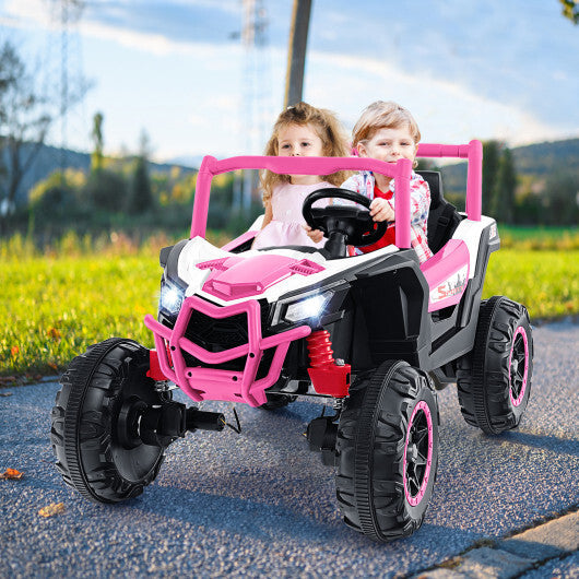 2-Seater Kids Ride on UTV with 2.4G Remote Control for over 3 Years Old Children-Pink - Color: Pink
