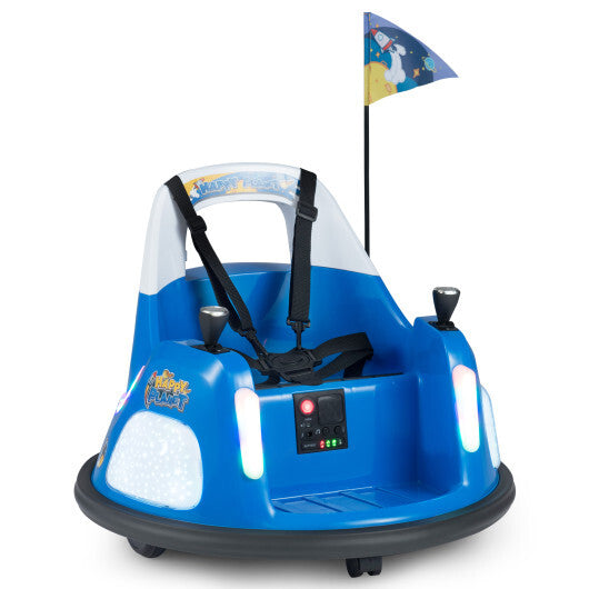 12V Kids Ride On Bumper Car with Remote Control and Flashing Lights-Pink