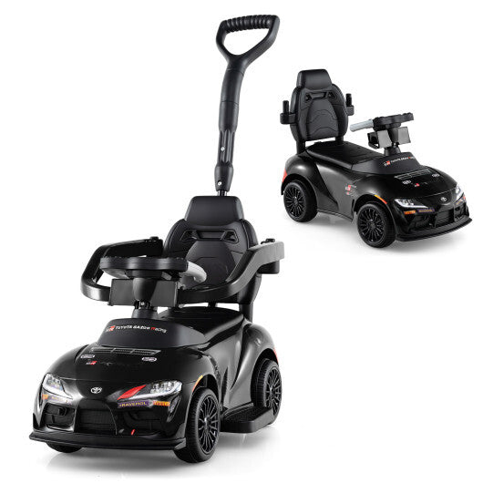 3-in-1 Toyota Licensed Foot-to-Floor Stroller Sliding Walking Toy-Black