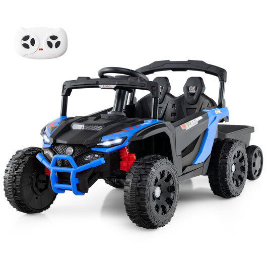 12V Battery Powered Ride On Tractor with Parent Remote Control-Black and Pink