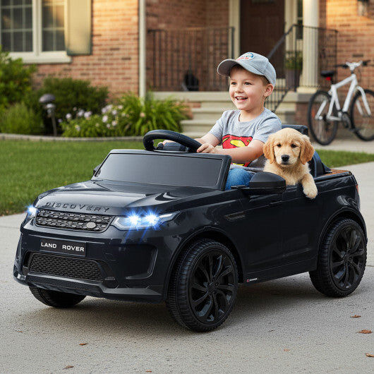 Licensed Land Rover Kids Ride on Car 12V Battery Powered Kids Electric Car-Black - Color: Black