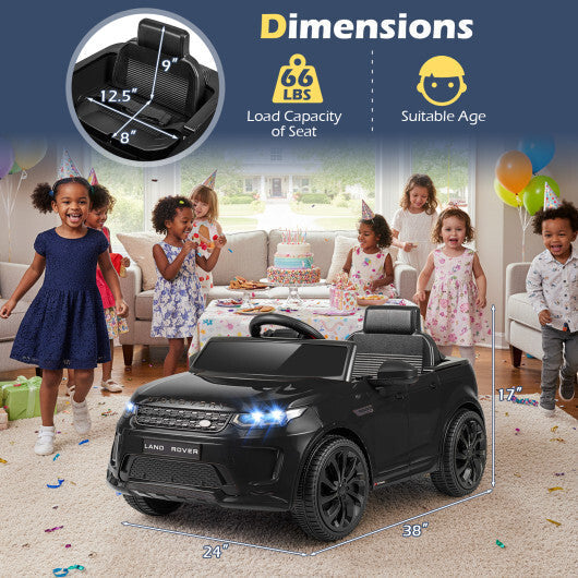 Licensed Land Rover Kids Ride on Car 12V Battery Powered Kids Electric Car-Black - Color: Black