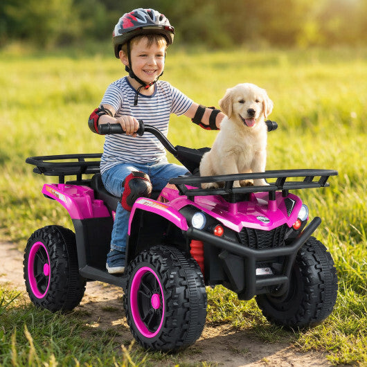 24V Electric Ride On Quad with LED Headlights-Black