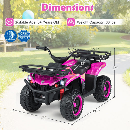 24V Electric Ride On Quad with LED Headlights-Black