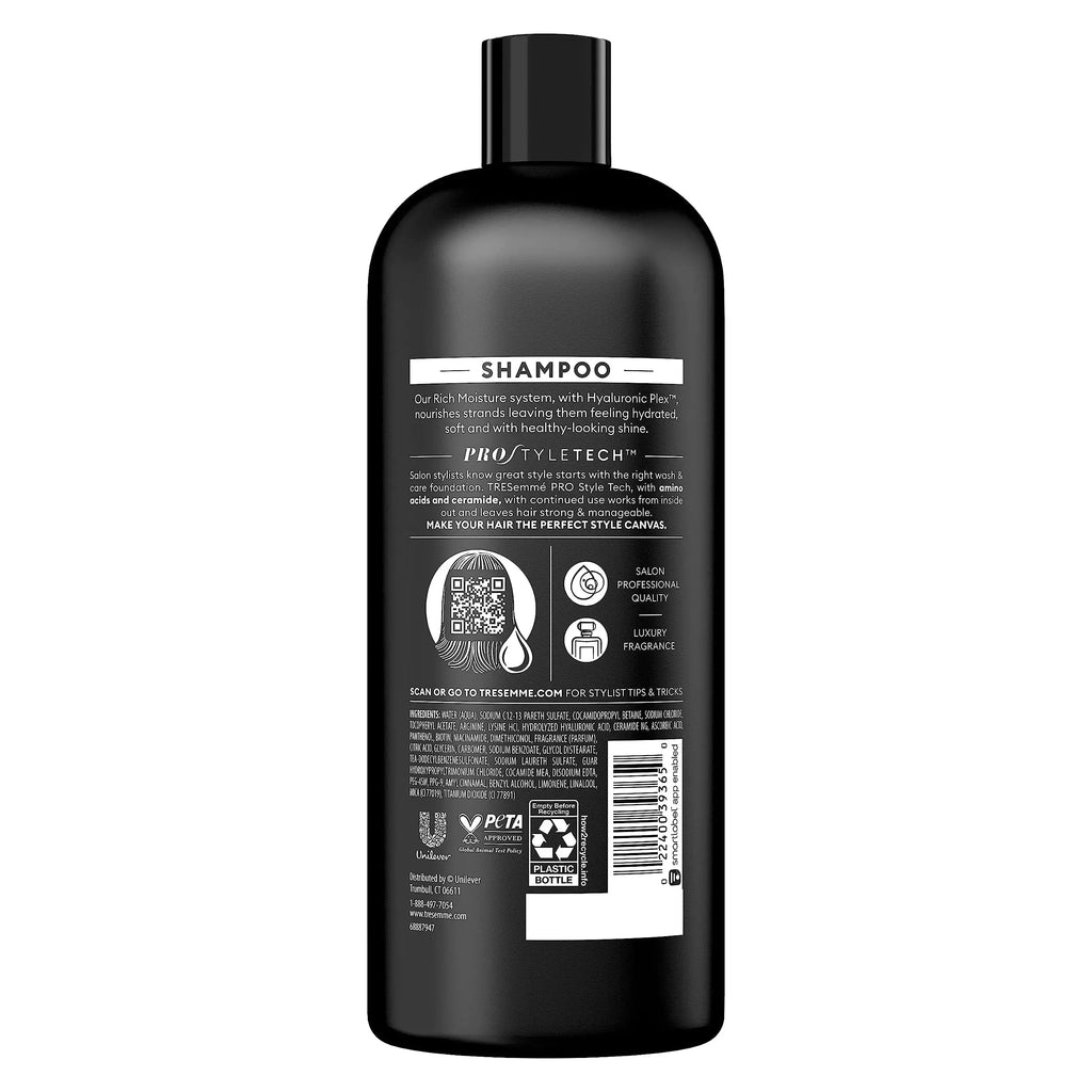 TRESemmé Moisture Rich Shampoo 3 Count – Hydration for Dry Hair