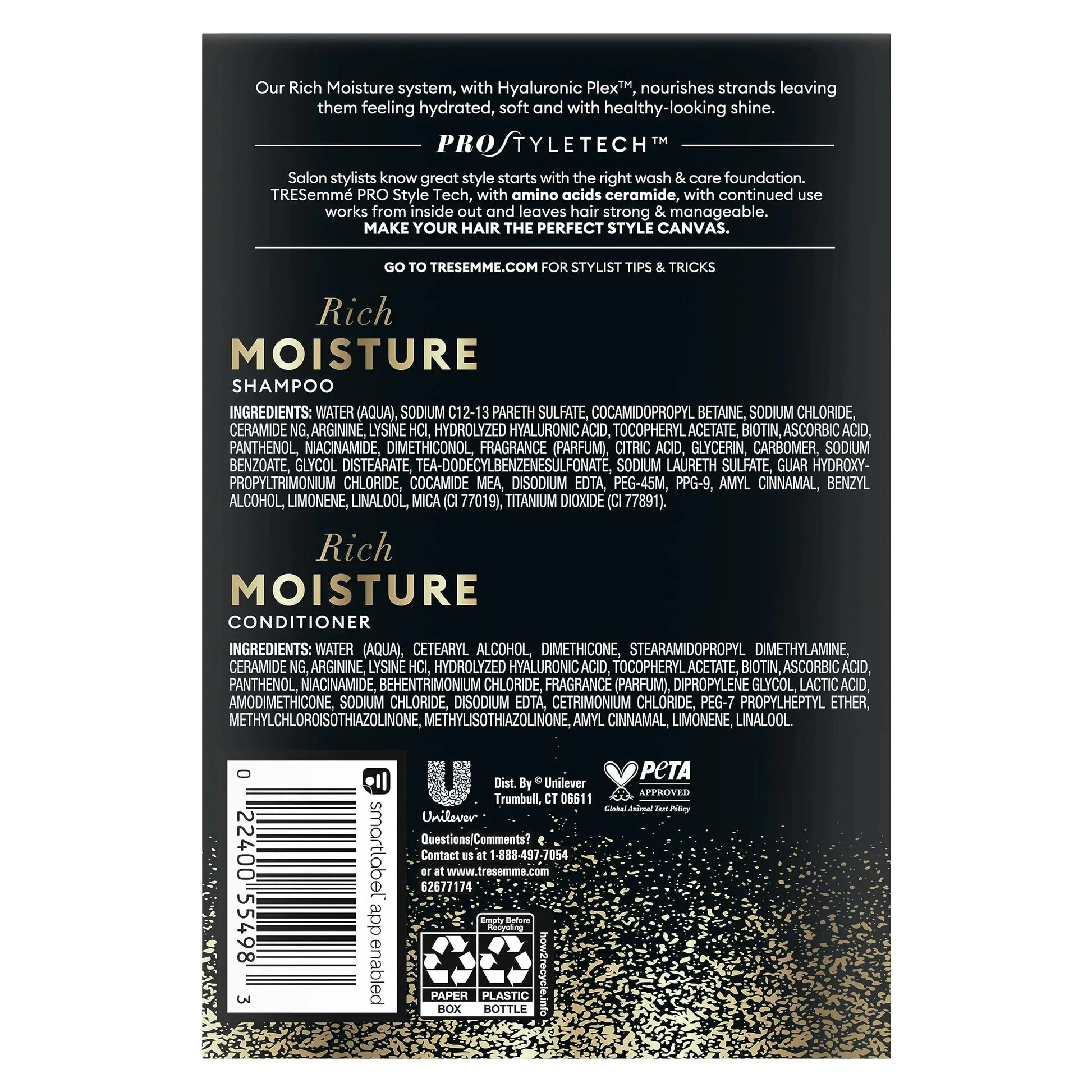 TRESemmé Rich Moisture Shampoo and Conditioner | Anti-Breakage Chemical Free