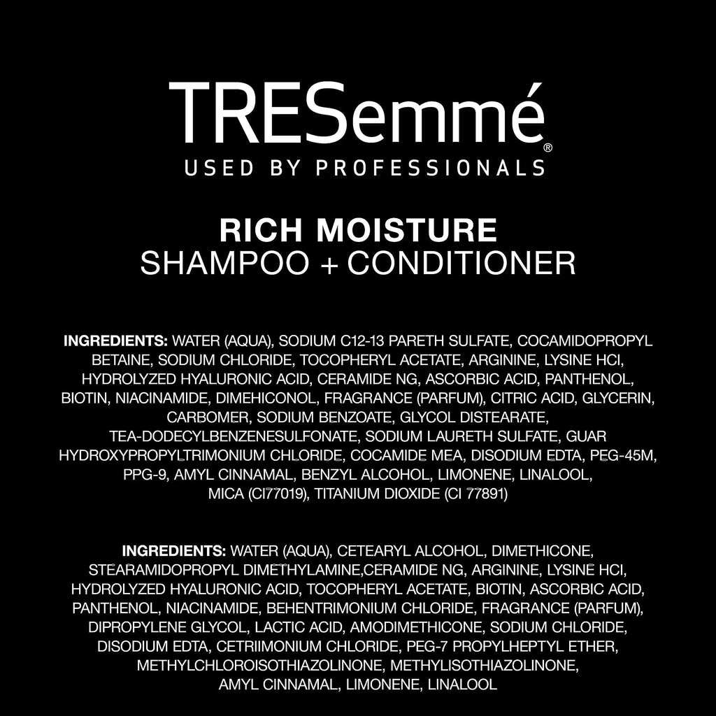 TRESemmé Rich Moisture Shampoo and Conditioner | Anti-Breakage Chemical Free