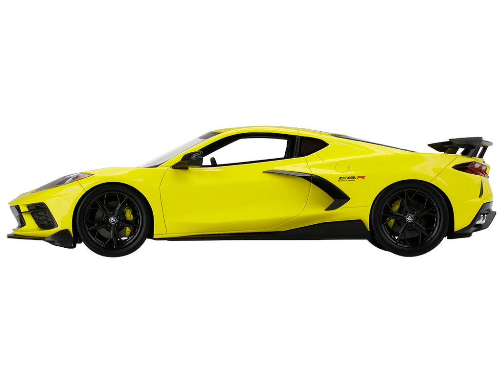 Chevrolet Corvette Stingray C8.R Accelerate Yellow with Gray Stripes "IMSA GTLM Championship Edition" 1/18 Model Car by Top Speed