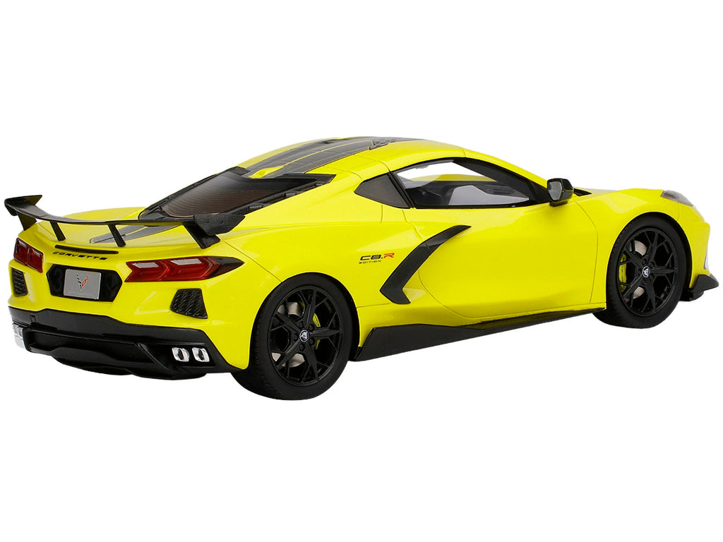 Chevrolet Corvette Stingray C8.R Accelerate Yellow with Gray Stripes "IMSA GTLM Championship Edition" 1/18 Model Car by Top Speed