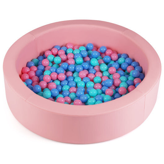 42.5 Inch Round Foam Ball Pits with 25D Sponge Filling and Washable PU Cover for Toddlers-Gray