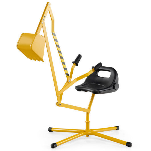 Sand Digger with 2-Handed Controls and Flexible Shovel for 3+ Years Old Kids-Yellow