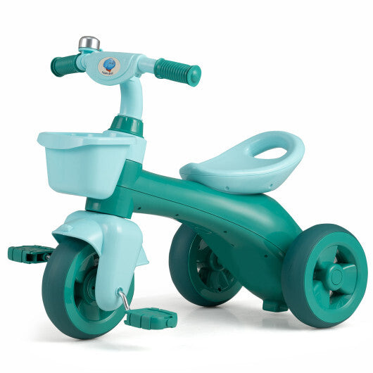Toddler Tricycle with Limited Steering with Front Baskets and Bell-Pink