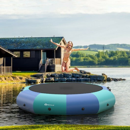 12 Feet Inflatable Splash Padded Water Bouncer Trampoline-Yellow