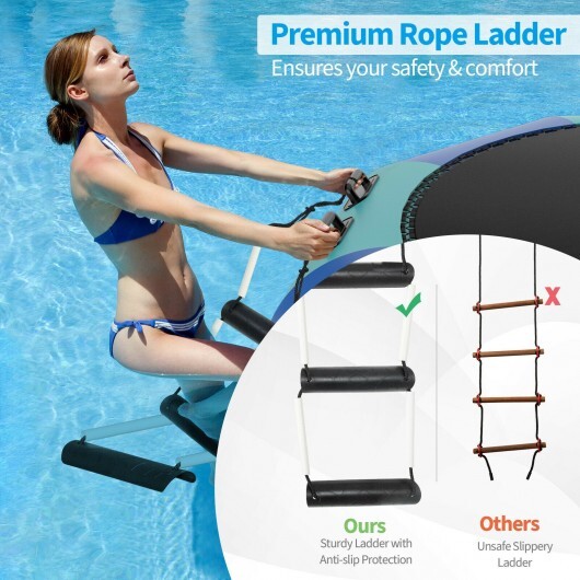 12 Feet Inflatable Splash Padded Water Bouncer Trampoline-Yellow