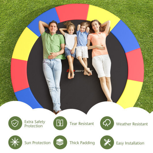 12 Feet Waterproof and Tear-Resistant Universal Trampoline Safety Pad Spring Cover-Blue