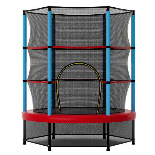 55 Inch Mini Trampoline for Kids with Safety Enclosure Net for Indoor Outdoor