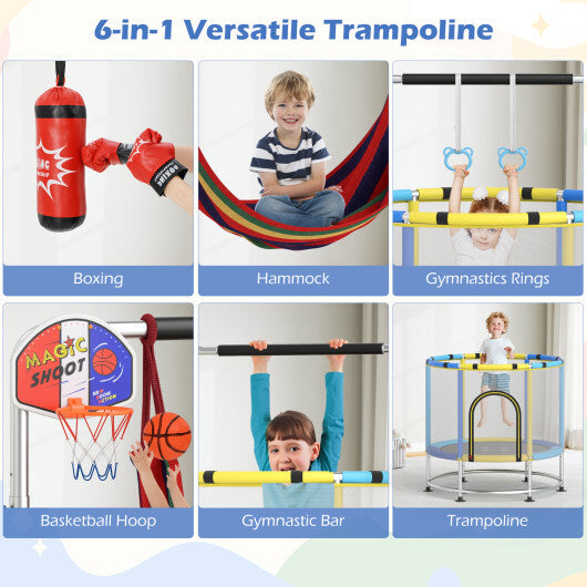 55" Kids Trampoline Gift for for 3-6 Years Old Boys and Girls-Green