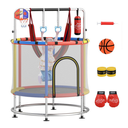 55" Kids Trampoline Gift for for 3-6 Years Old Boys and Girls-Green