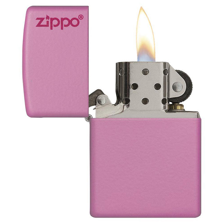 Zippo Windproof Lighter Pink Matte With Zippo Logo