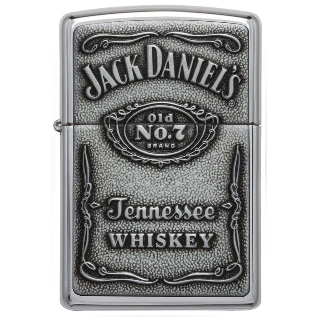 Zippo Windproof Lighter Jack Daniel's Label-pewter Emblem High Polish Chrome