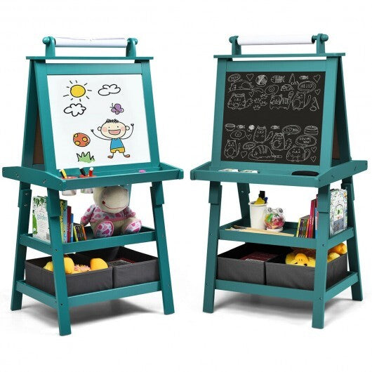 3 in 1 Double-Sided Storage Art Easel-Brown