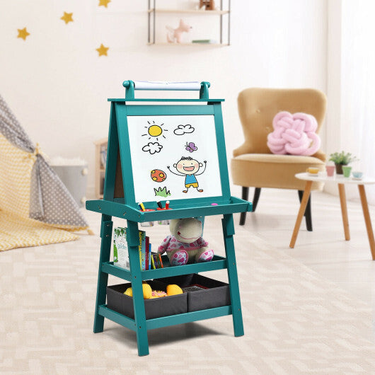 3 in 1 Double-Sided Storage Art Easel-Brown