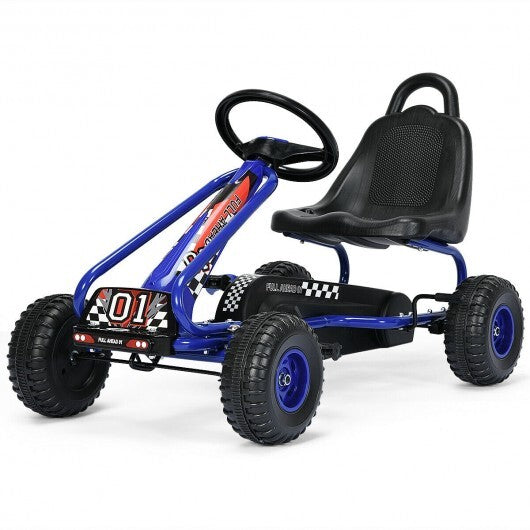 4 Wheel Pedal Powered Ride On Car with Adjustable Seat-Pink