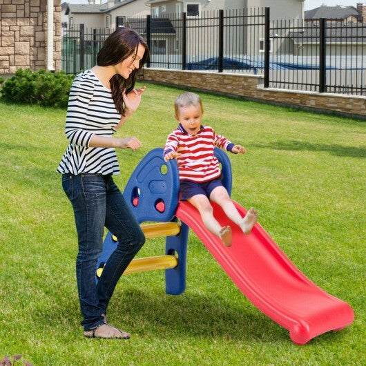 2 Step Children Folding Plastic Slide  - Color: Red