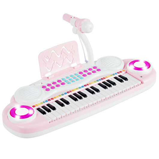 Multifunctional 37 Electric Keyboard Piano with Microphone-Blue