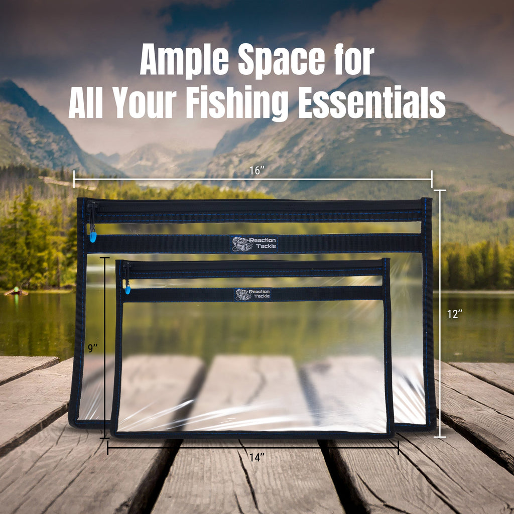 Reaction Tackle Clear Storage Bag Tackle Pak - Water-Resistant Plastic Storage - New