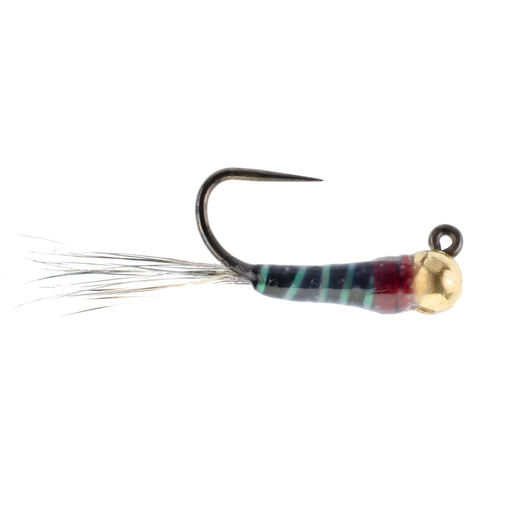 Tungsten Bead Black Perdigon Tactical Jig Czech Euro Nymph Spanish Nymphing Fly - 6 Flies Size 14
