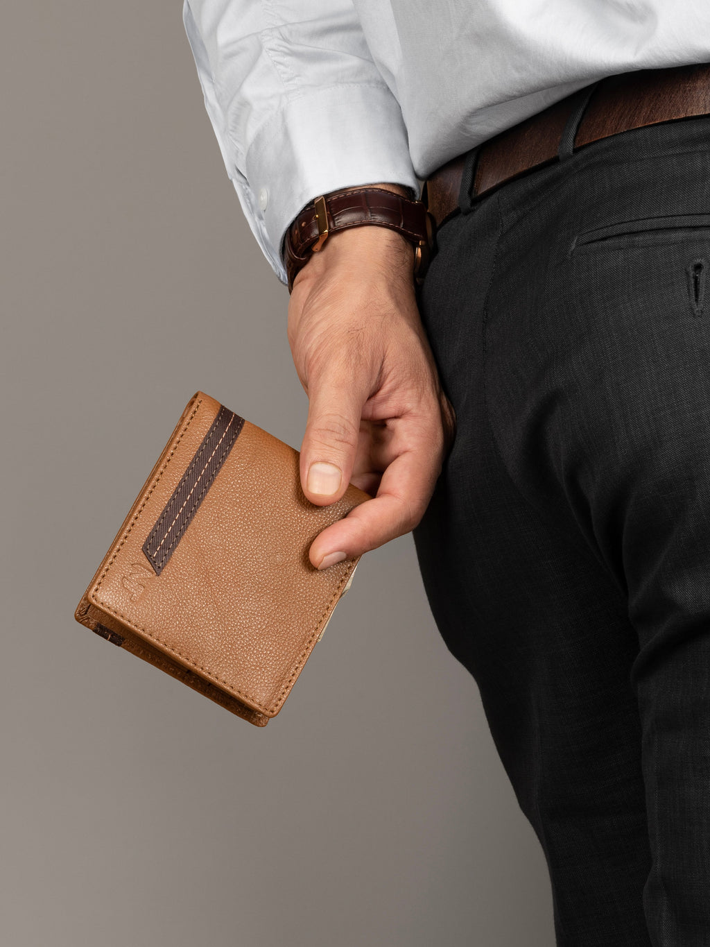 Stripe Brown Men's Wallet