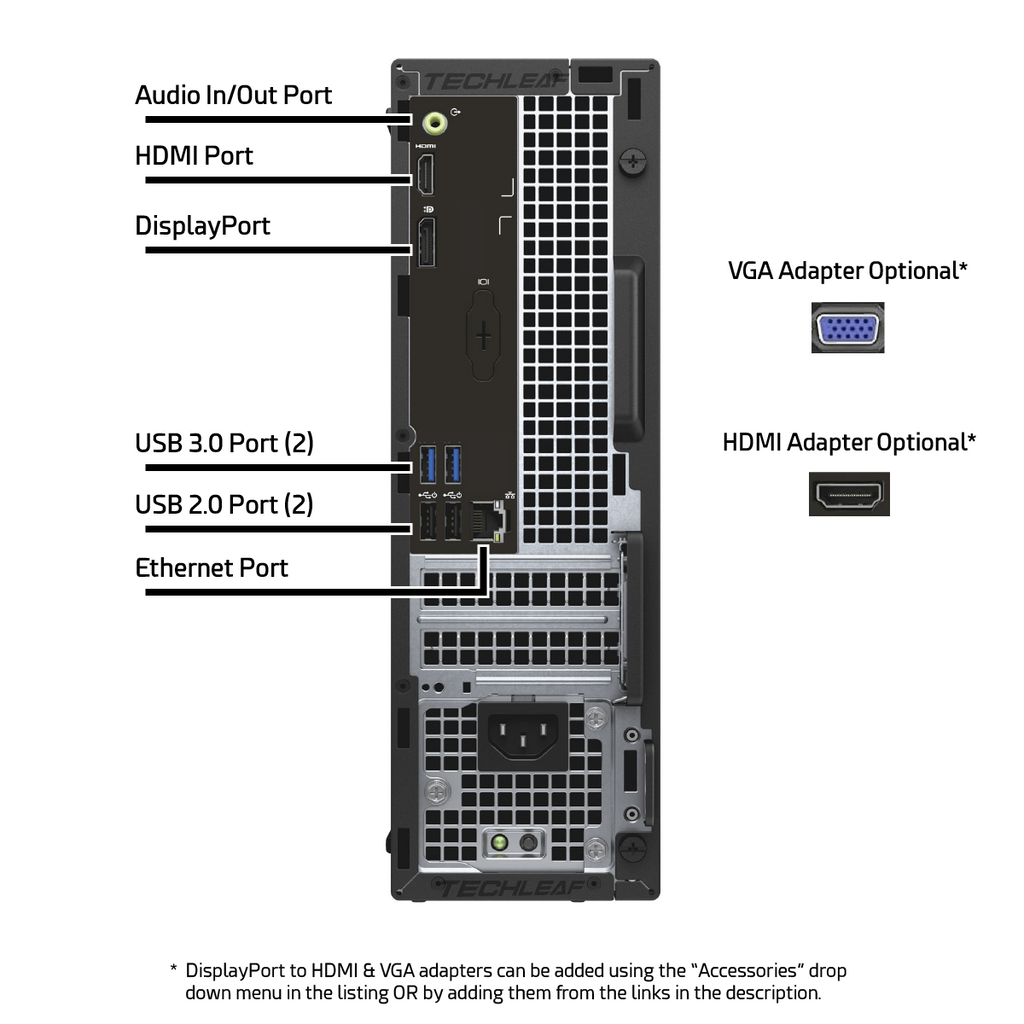 Dell OptiPlex 3050 Desktop – 1 TB Storage – 32 GB Max RAM - Very Good Refurbished