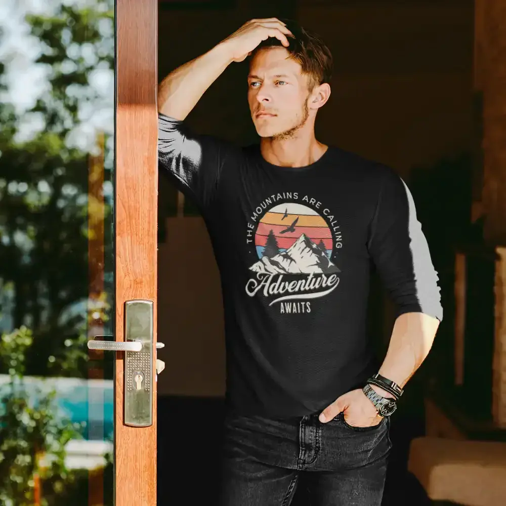 The Mountains Are Calling Men Long Sleeve Shirt