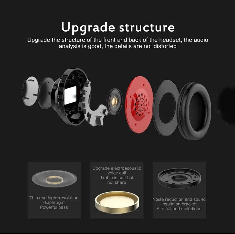 The Perfect Part Super Bass Bluetooth Headphones LED Light