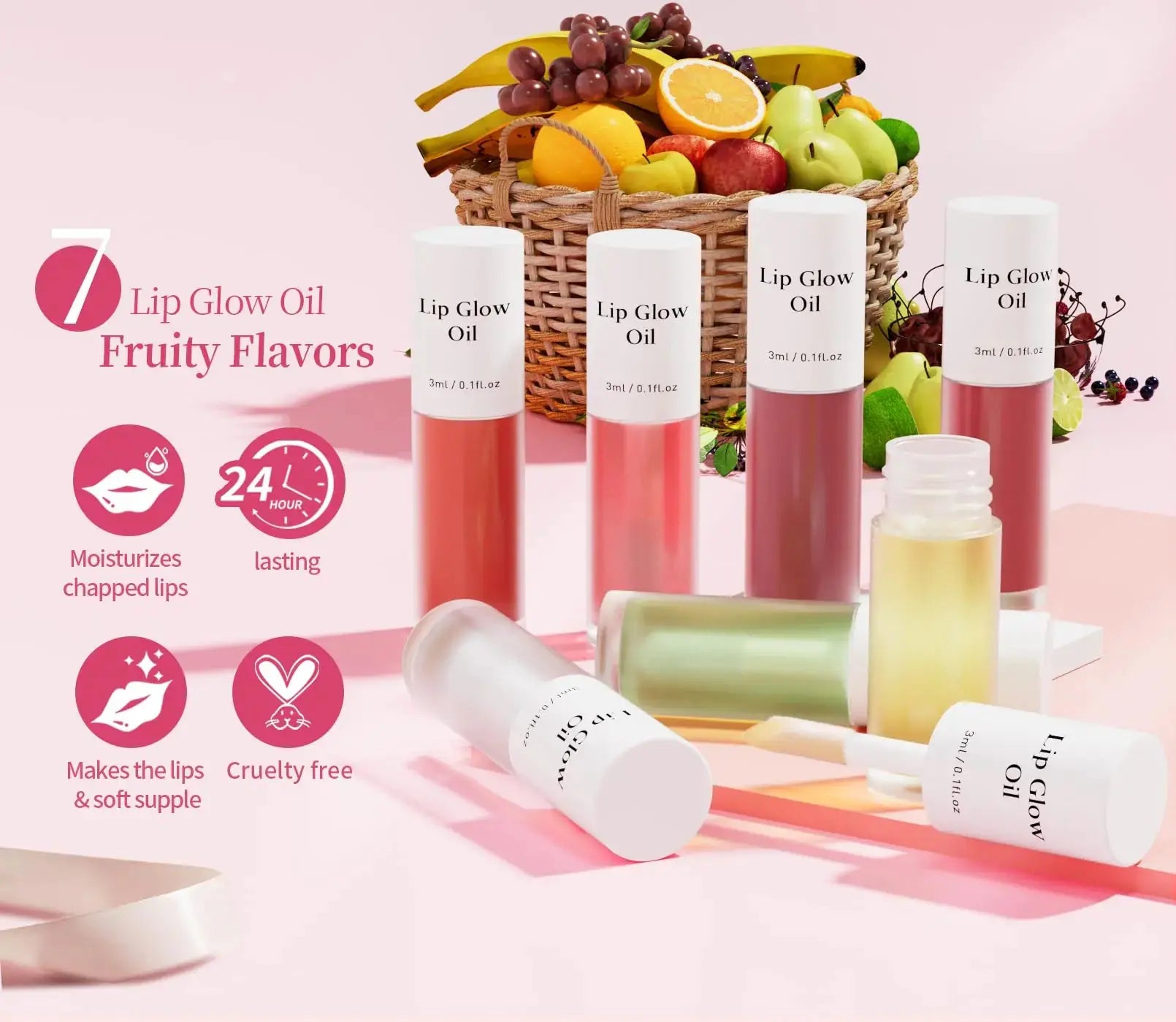 Transparent Hydrating Lip Glow Oil | Moisturizing Tinted Lip Balm - Lip Plumper Gloss