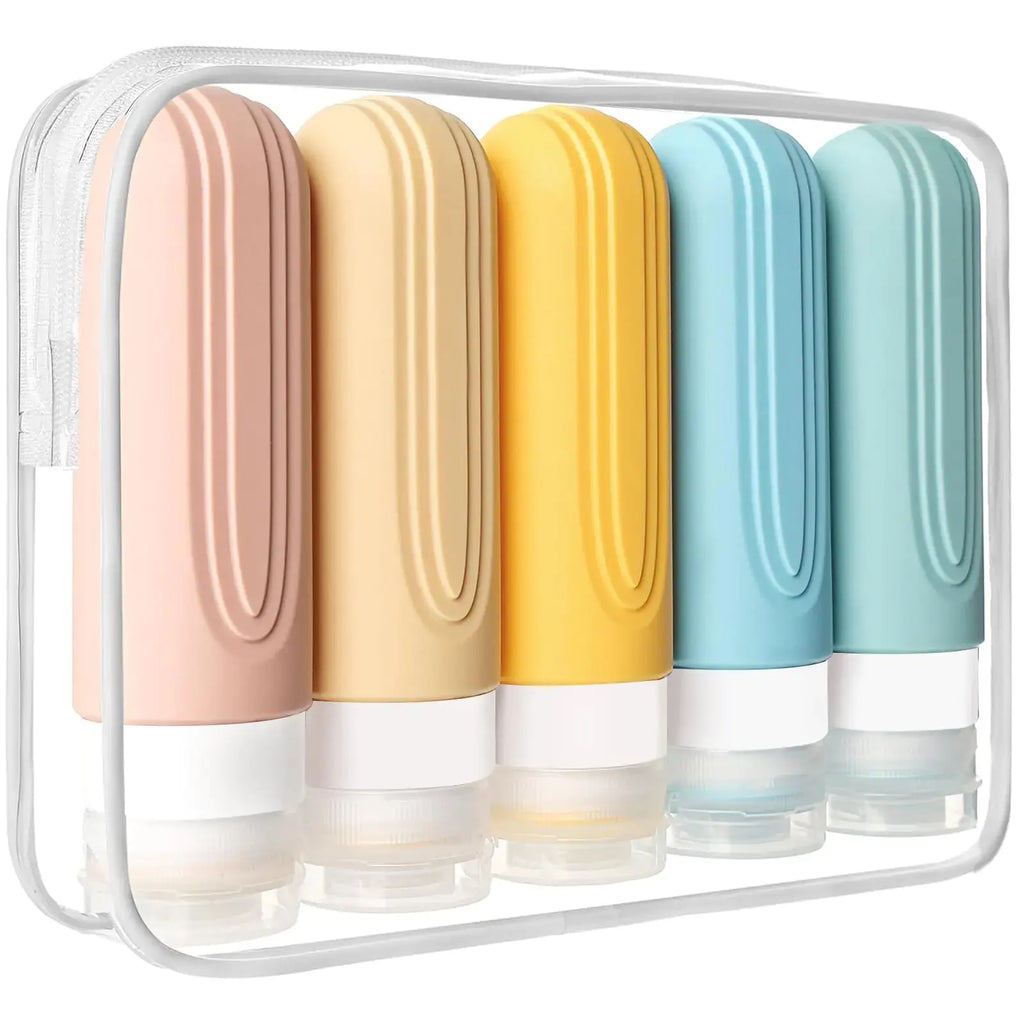 Travel Bottles for Toiletries, 5 Pack TSA Approved Travel Size Containers, Travel Accessories for Shampoo Conditioner