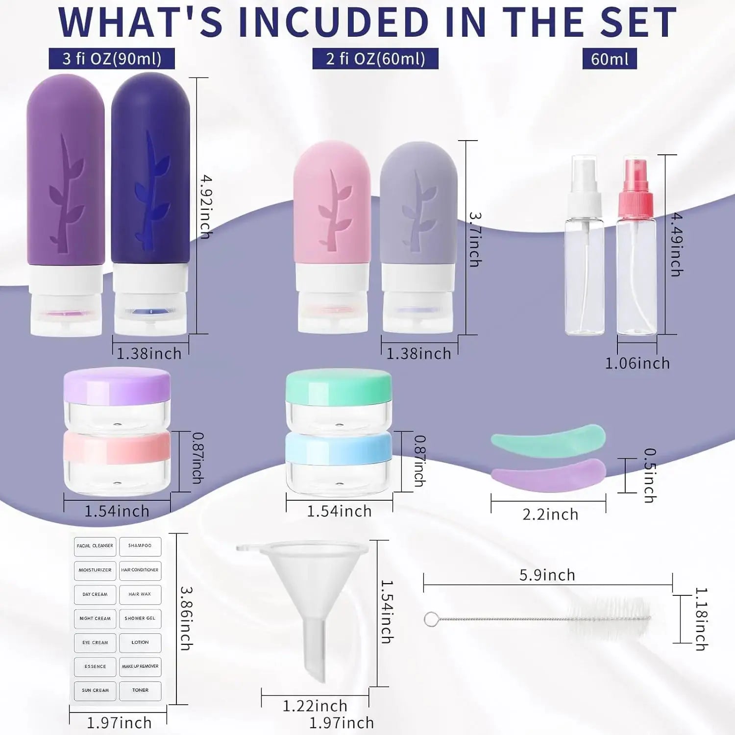 Travel Containers for Toiletries, 18pack TSA Approved Travel Size Containers for Toiletries