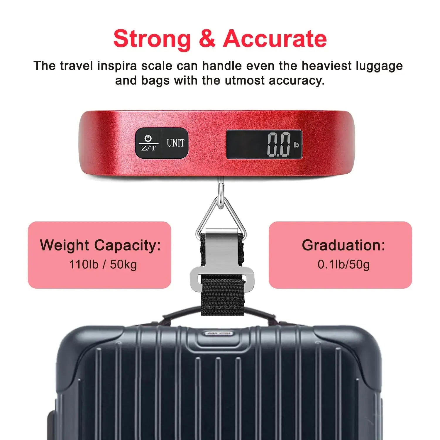 Travel inspira Luggage Scale, Portable Digital Hanging Baggage Scale for Travel