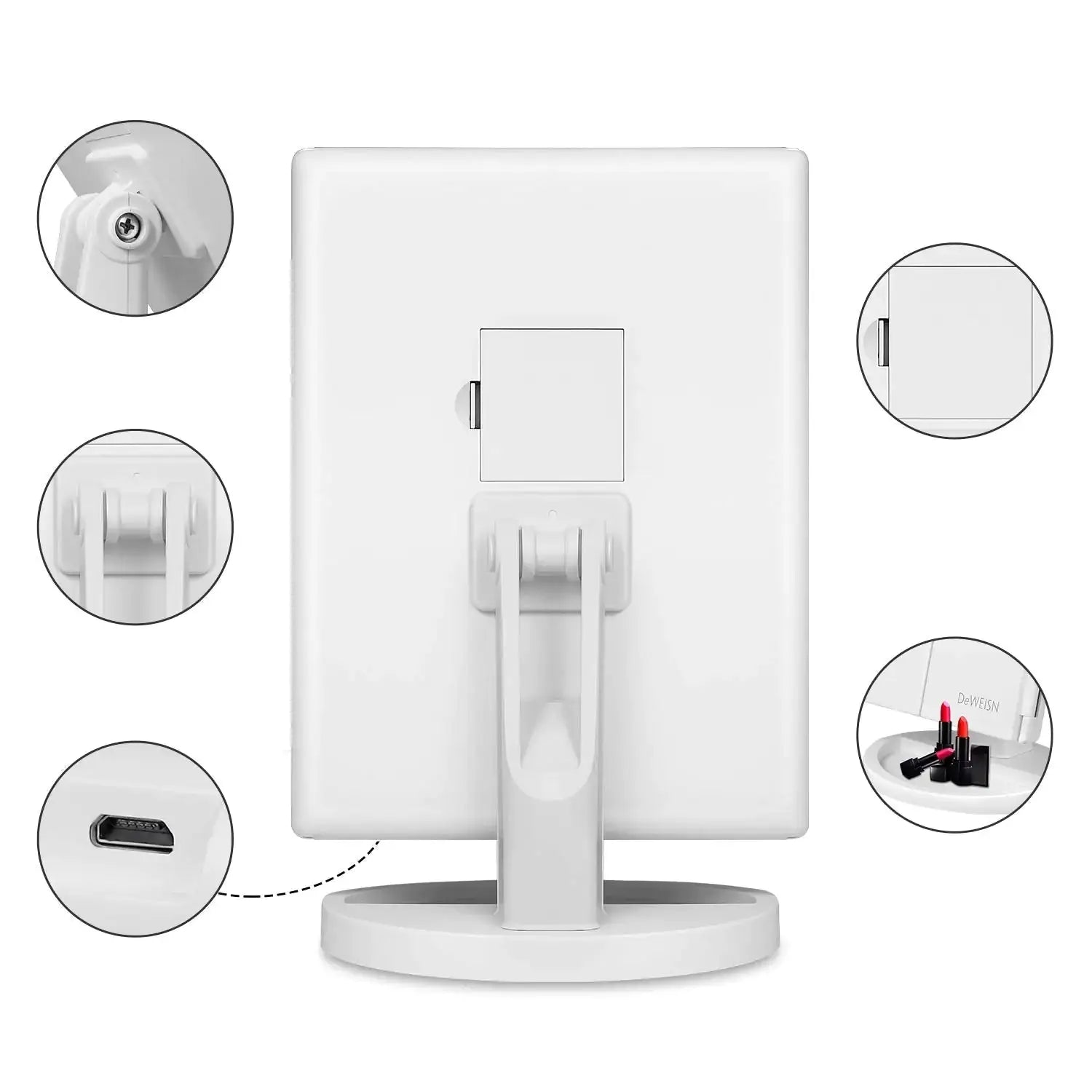 Tri-Fold Lighted Vanity Mirror with LED Lights & Magnification – Perfect for Travel & Home