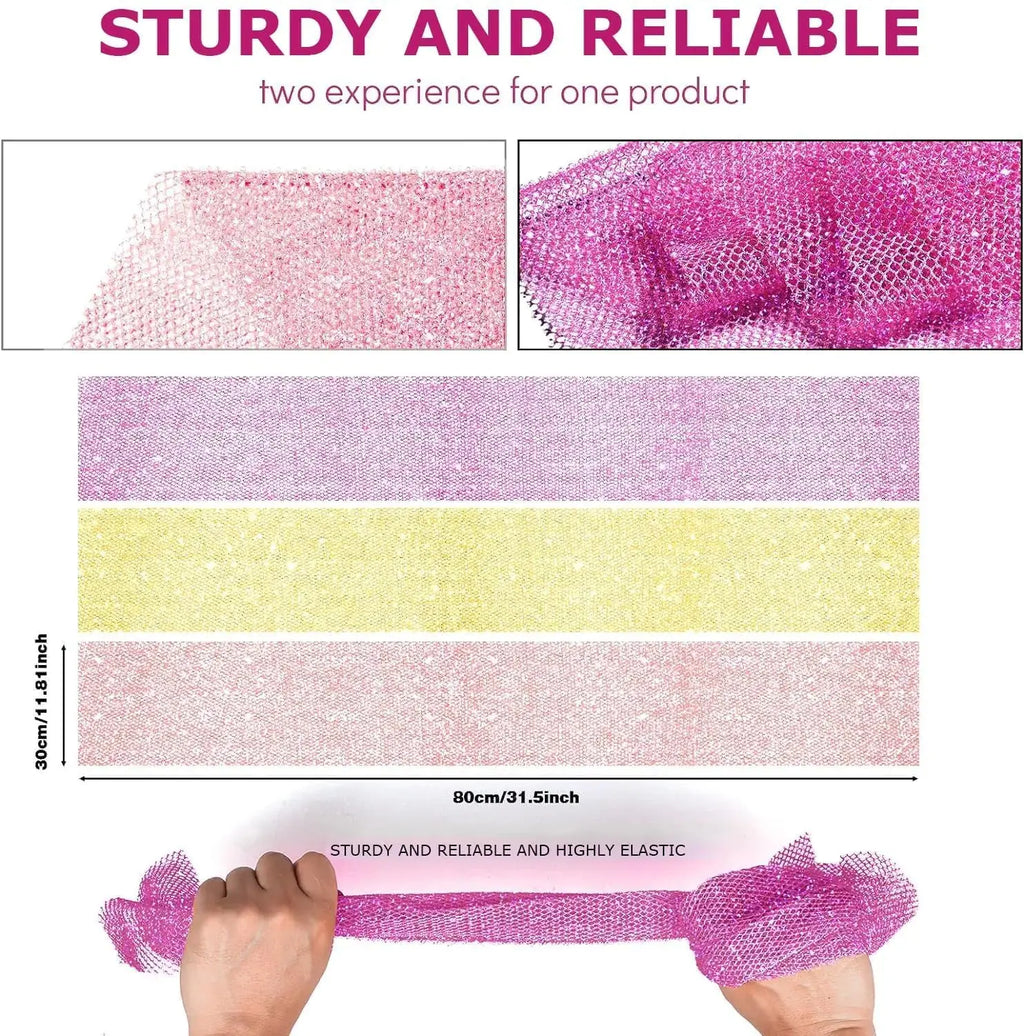 UJFQBH 3 Piece Bright Style African Exfoliating Net Shower Set - Ideal for Daily Use