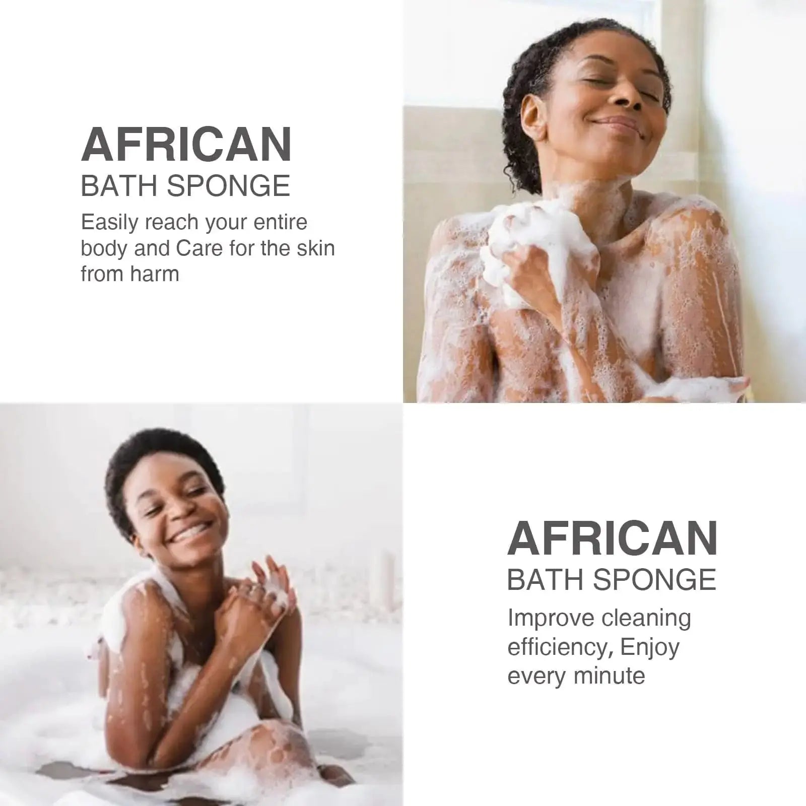 UJFQBH 3 Piece Bright Style African Exfoliating Net Shower Set - Ideal for Daily Use