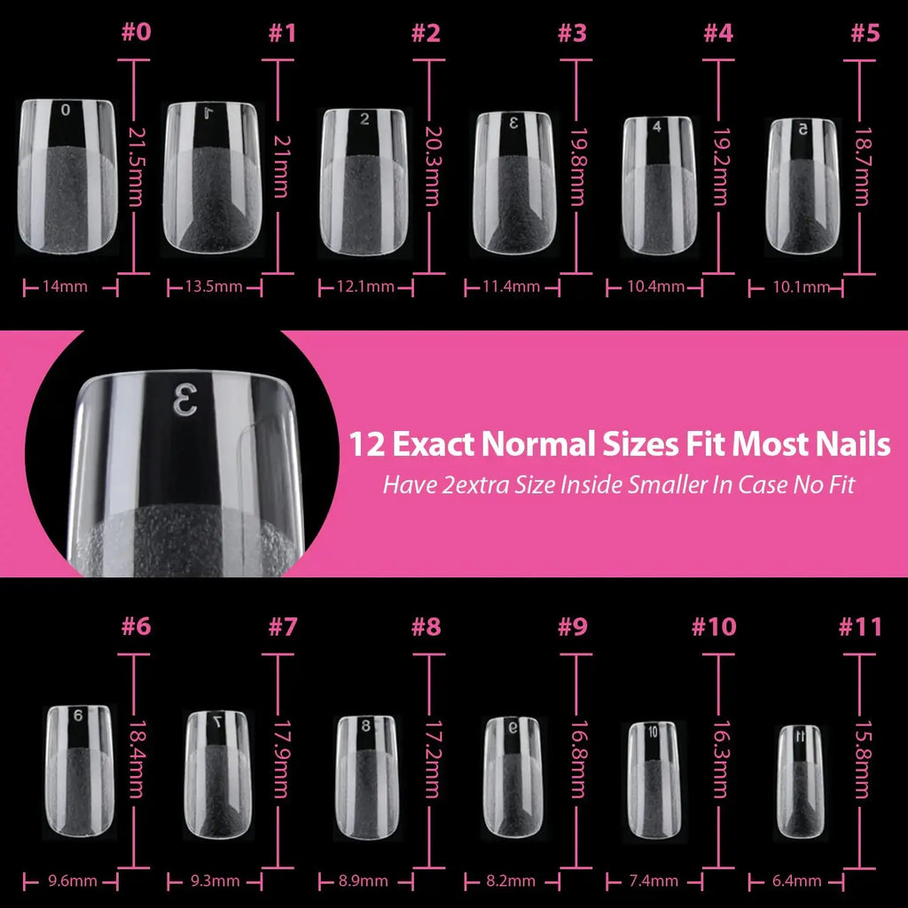 UNA GELLA Short Square Fake Nails