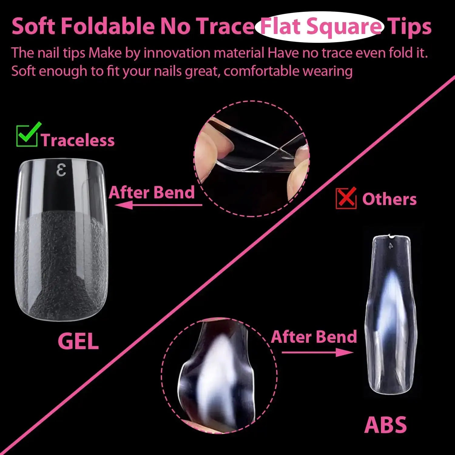 UNA GELLA Short Square Fake Nails