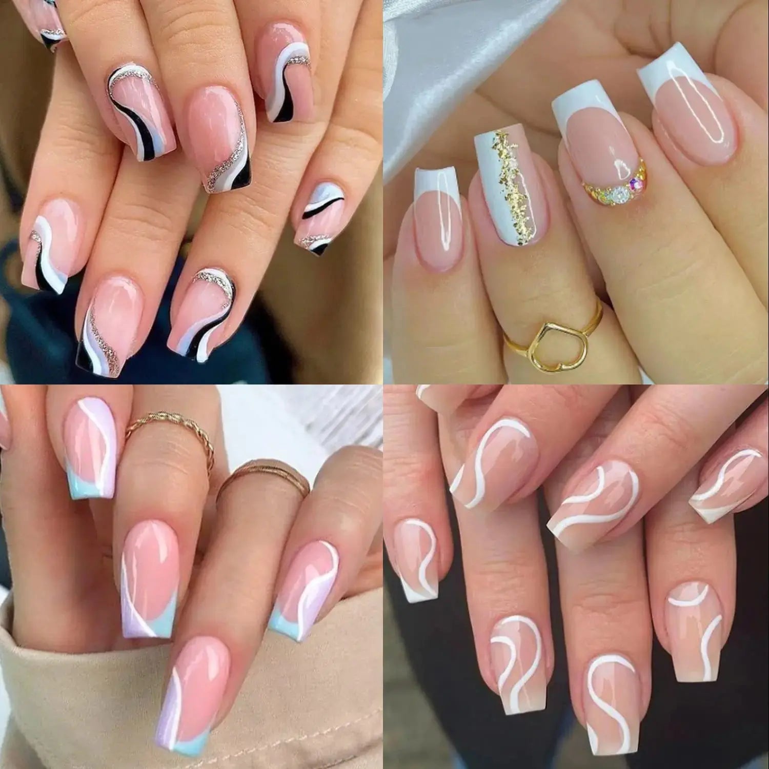 UNA GELLA Short Square Fake Nails