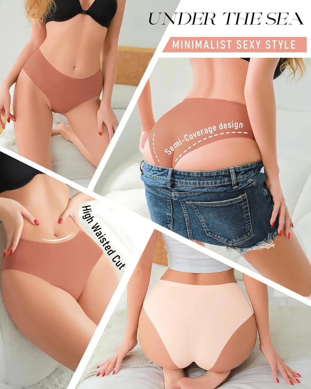 UNDER THE SEA Seamless Underwear - Sexy No Show Bikini Panties For Womens